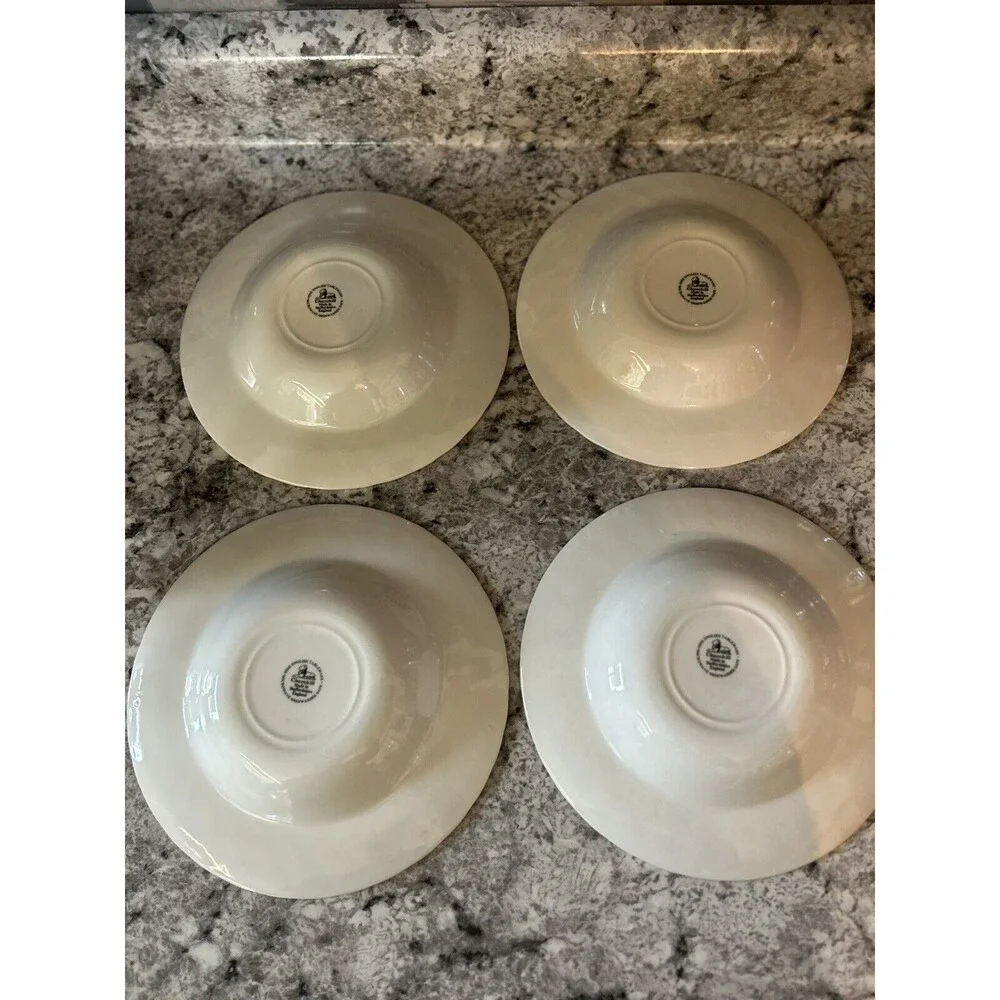 Churchill Briar Rose Staffordshire England Set Of 4 Soup Cereal Bowls Excellent!